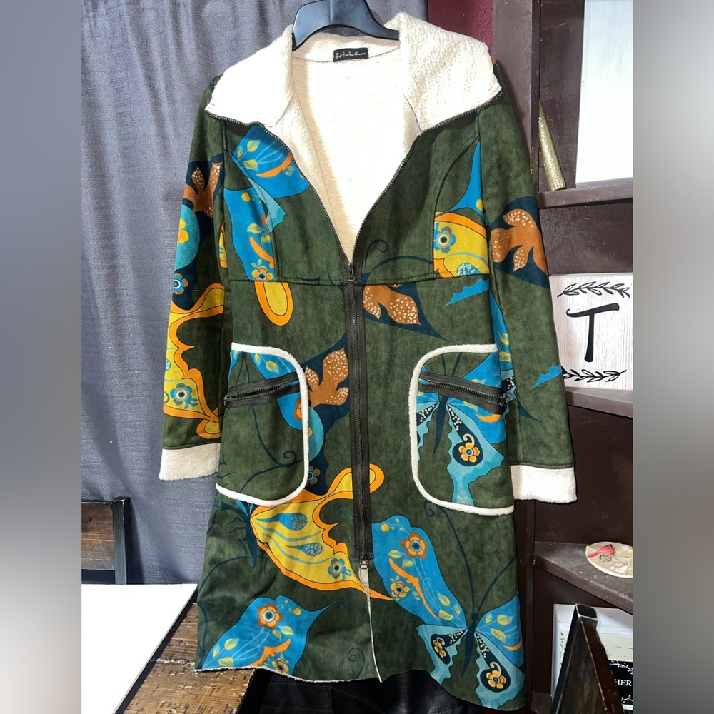 Sortie des Classes Jacket Coat Colorful Print /Cottegecore Cozy